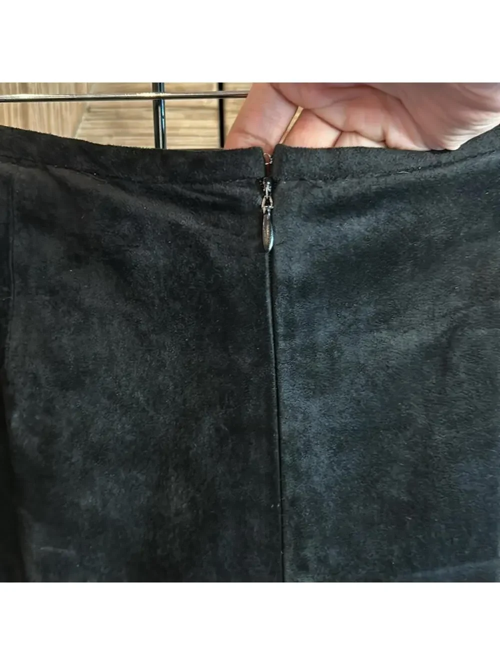 John Paul Richard Whimsigoth Black Leather Midi Pencil Skirt Size 6 Bohochic